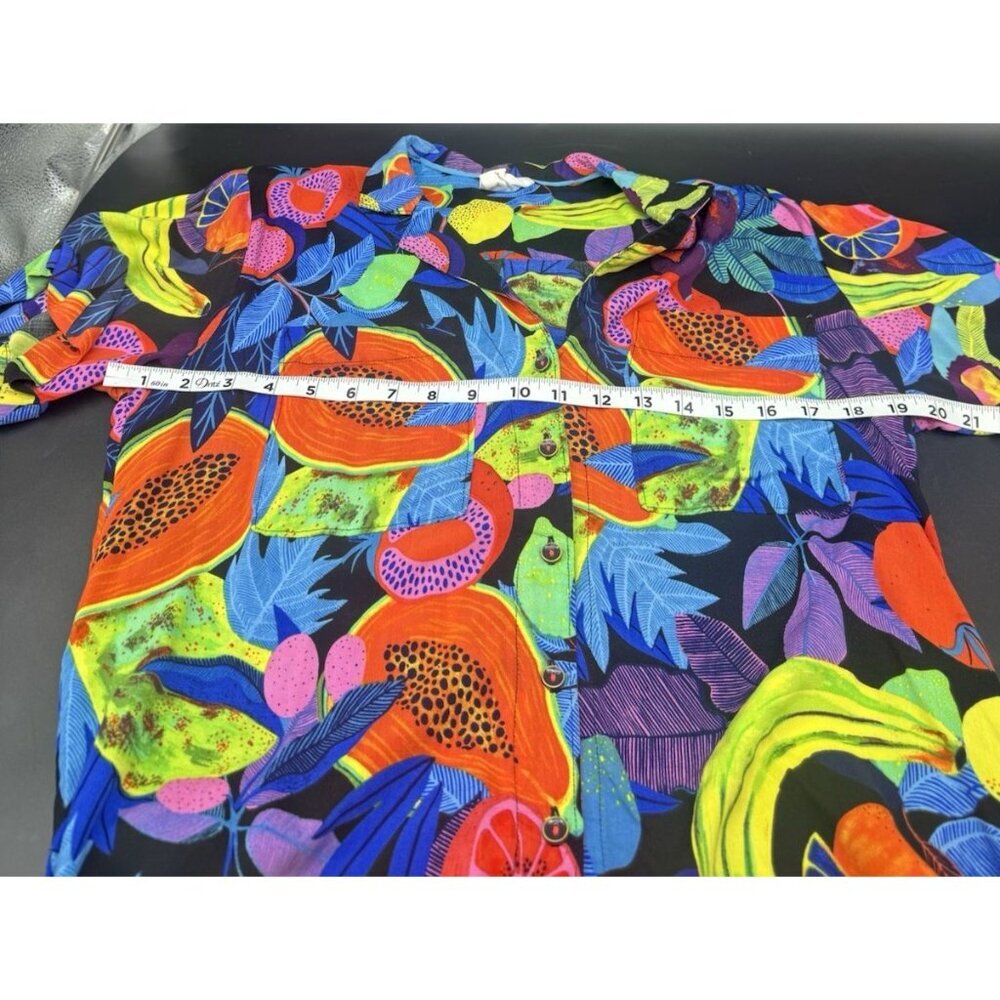 Anthropologie Orane Sigal Bonanza Surf Buttondown Top M Colorful Maximalist - Picture 9 of 10